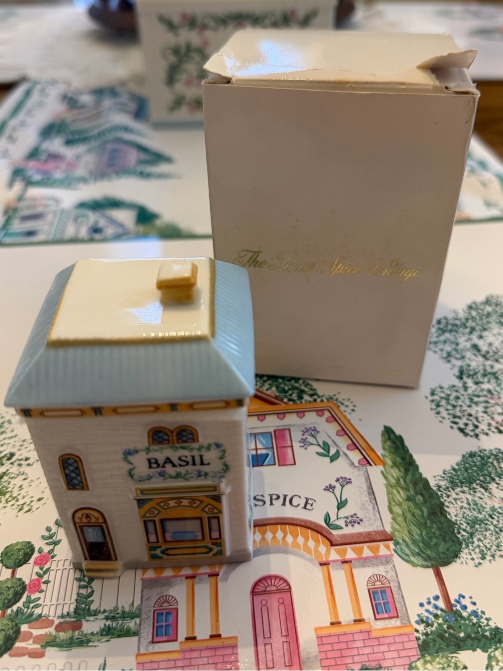 Vintage Lenox Spice Village 1989 Spice Jar Basil